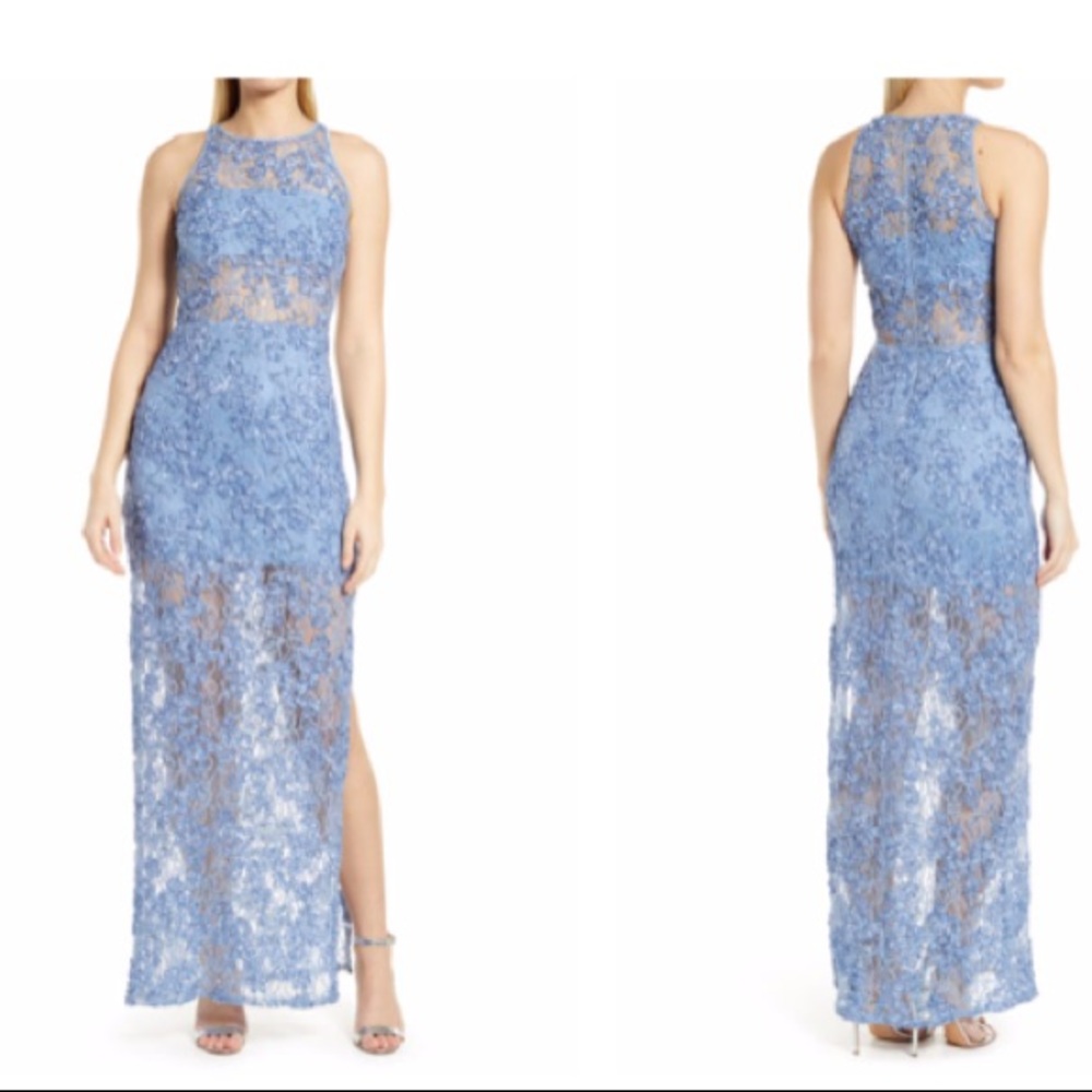 Tadashi Shoji Sho Ribbon & Sequin Column Gown, size 10